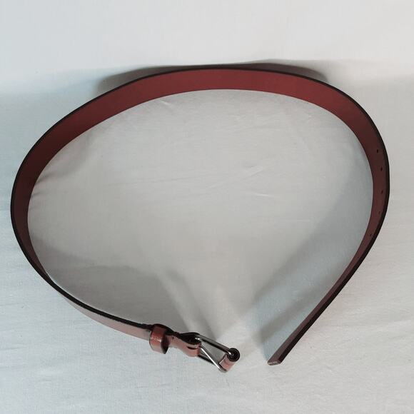 Heavy Leather Belt 34 Waist Off Center Pin And Punch Holes Caramel Brown - Picture 5 of 12